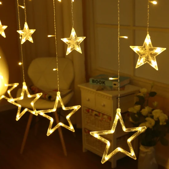 Светодиодный занавес со звездой, оконная гирлянда, гирлянда для рождественских свадебных украшений, светильник для дома